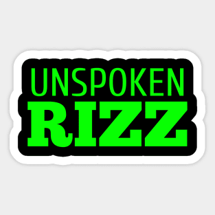 Unspoken Rizz Green Sticker